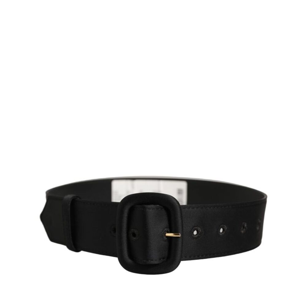 Dolce & Gabbana Black Wide Fabric Oval Buckle Cintura Women's Belt